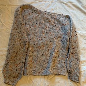 One shoulder polka dot sweater